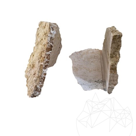 Kültéri poligonális Travertin  Rock Face Scabas homlokzatburkolat (Sarok)