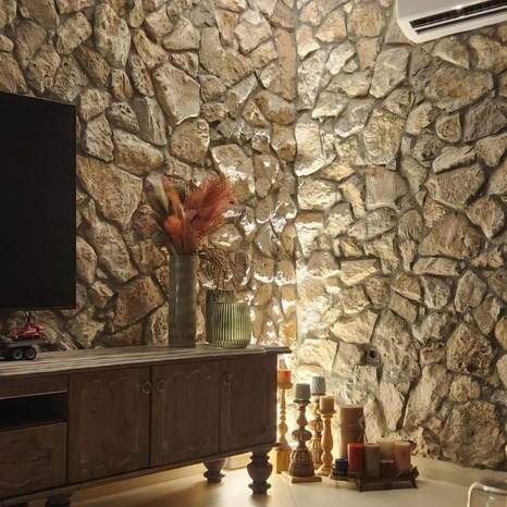 Kültéri poligonális Travertin  Rock Face Classic homlokzatburkolat