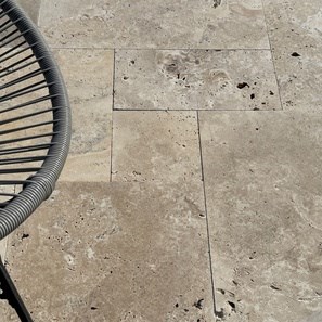 Travertin Classic Cross Cut – Római Mintás Kültéri Burkolat, Nem Fugázott & Antik, 1,2 cm Economy