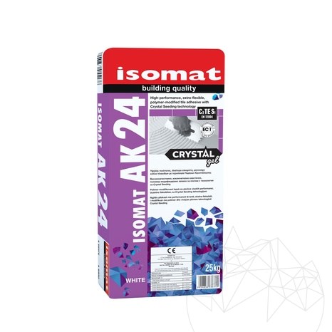 ISOMAT AK-24 Crystal Gel – Extra rugalmas ragasztó márványhoz, porcelán kőedényhez és természetes kőhöz, áttetsző fehér, 25 kg