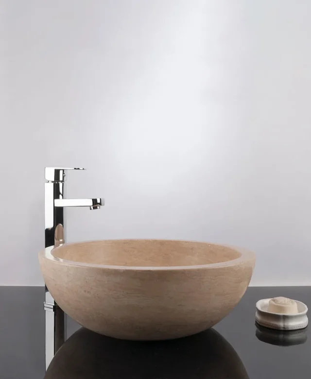 Fürdőszobai mosogató - Klasszikus travertin RS-5, 42 x 15 cm