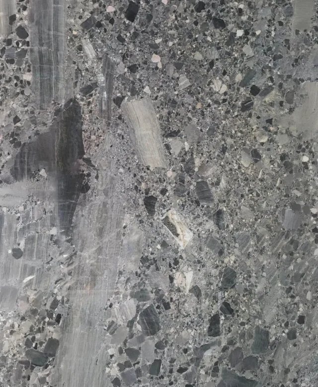 Marmura Breccia Fekete polírozott lemez, 2 cm