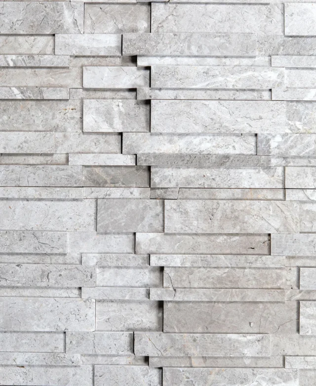 Tundra szürke csiszolt márvány 3D falimozaik