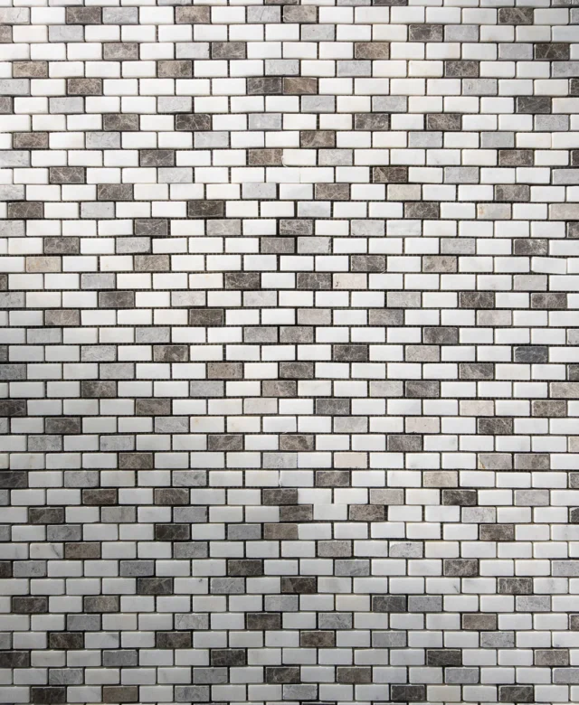 Emperador / Tundra / Mugla Mix csiszolt márvány mozaik, 3.2 x 1.5 cm