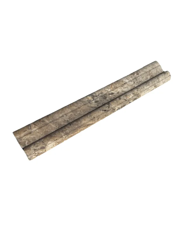 Ezüst travertin M17 szegély 4.8 x 30.5 cm