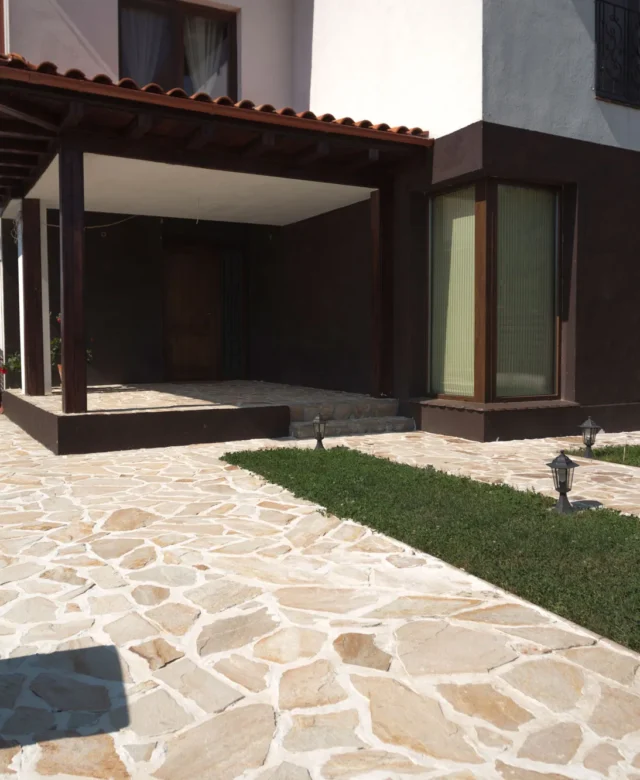Rhodos Polygonal Slate - Természetes kő beltéri / kültéri | frontok, burkolatok és járdák számára